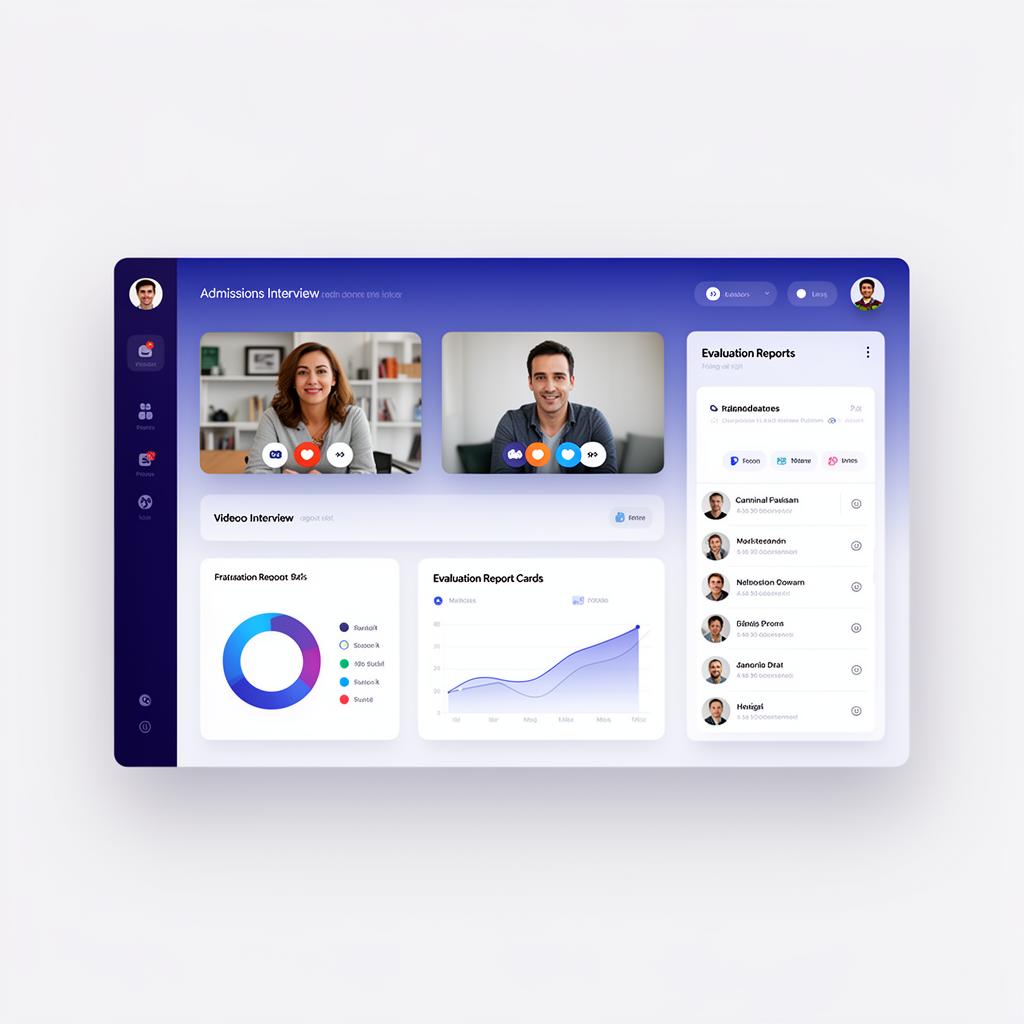 INSELECT admissions interview dashboard with evaluation reports